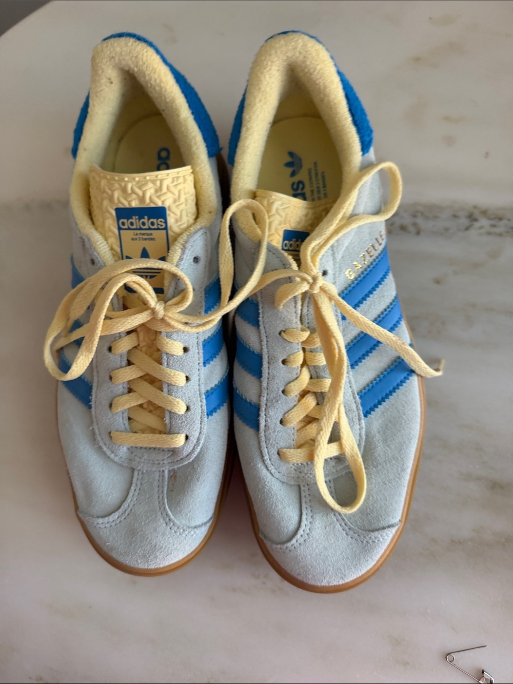 adidas Gazelle Bold Platform Almost Blue and Yellow - Picture 3 of 9